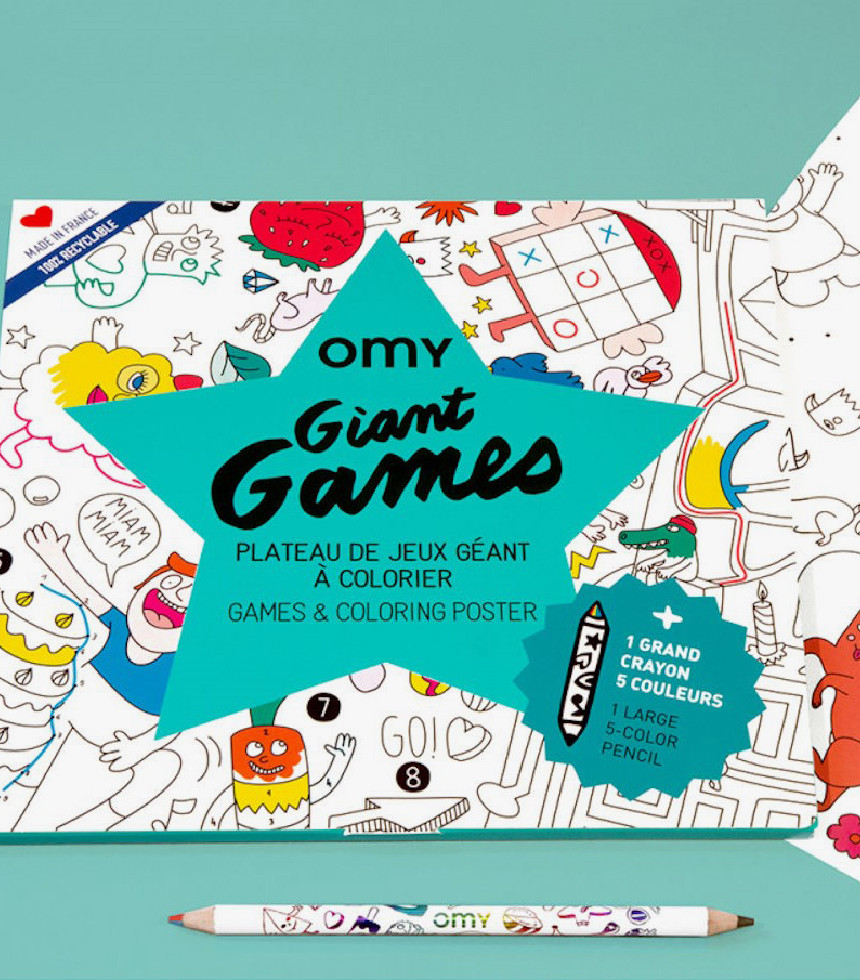 Poster géant à colorier Giant Game + Crayon - Omy – L'Art du Papier Paris