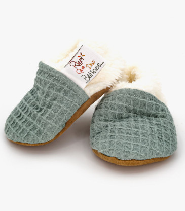 Chaussons Nid d'abeille Olive