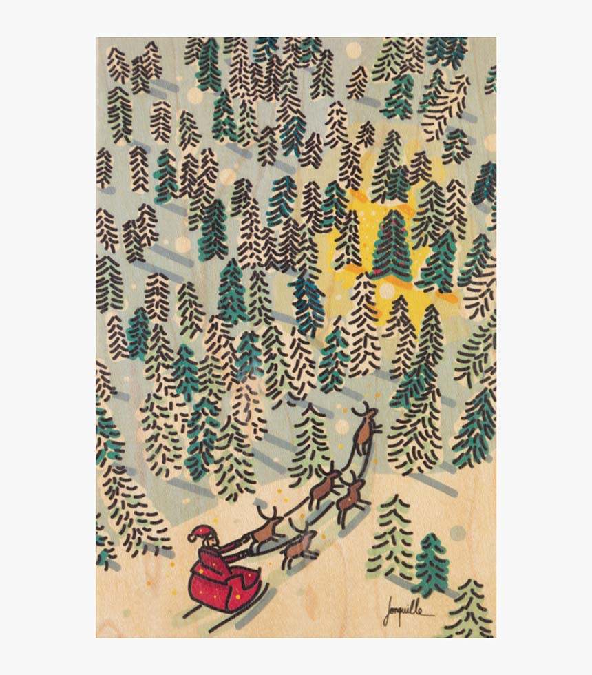 Carte postale en bois Noël