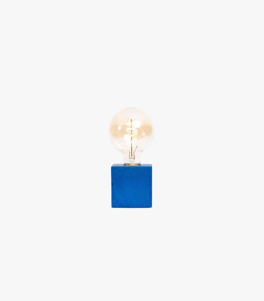 Lampe cube bleu