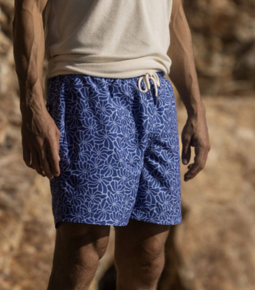 Maillot mimizan bleu fleurs