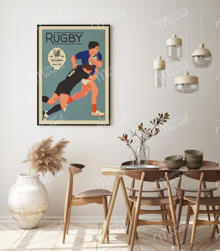 Affiche Rugby 30x40cm