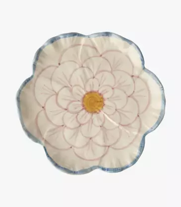 Assiette à pain fleur céramique bleu - Rice | Altermundi
