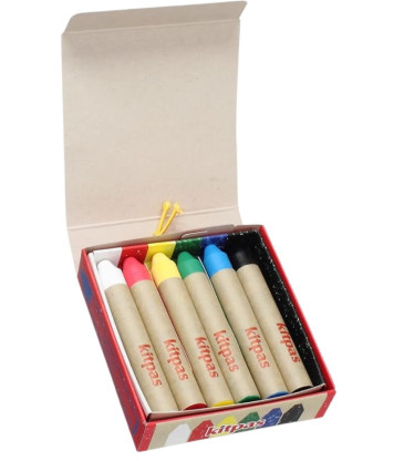 Crayons de cire multisurfaces lot de 6 couleurs