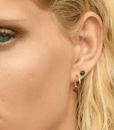 Boucles d'oreilles Pampille grenat rouge