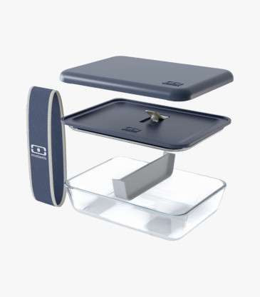 Lunch box en verre Pure bleu Natural