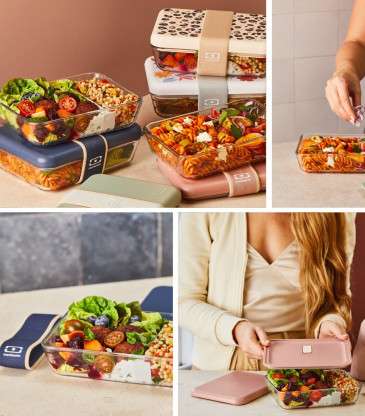 Lunch box en verre Pure bleu Natural