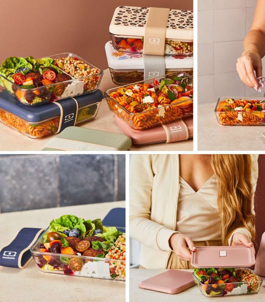 Lunch box en verre Pure bleu Natural