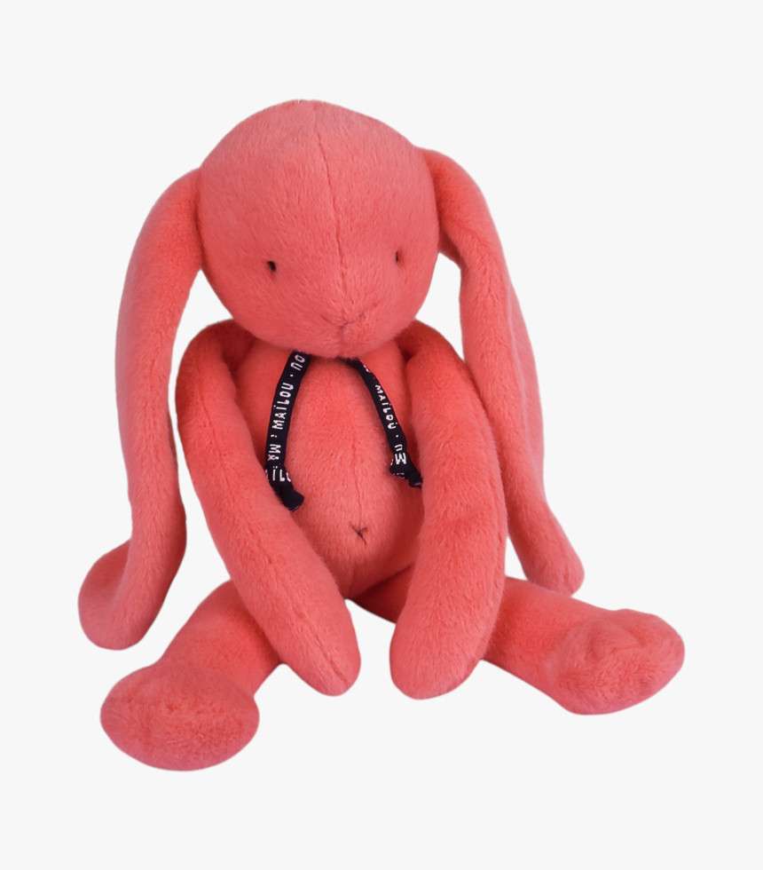 Peluche lapin Méloé corail acidulé