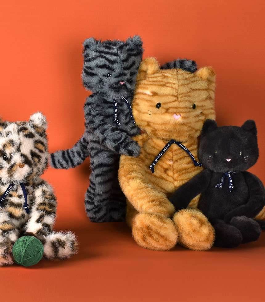 Peluche chat Méloé roux