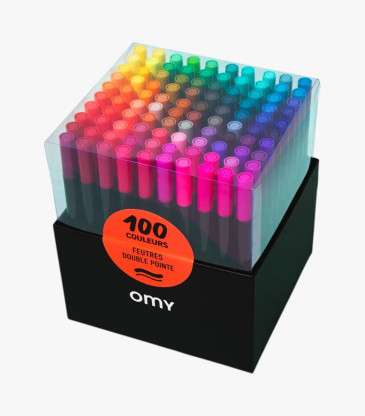 Box 100 feutres double pointe