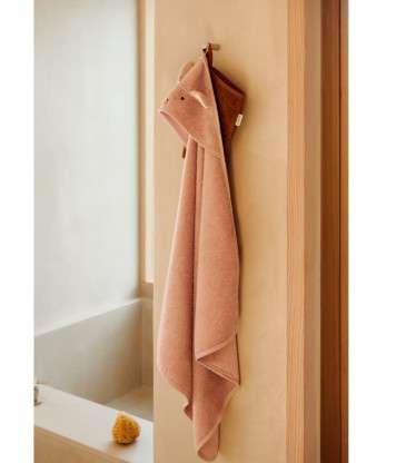 Cape de bain Albert lapin rose