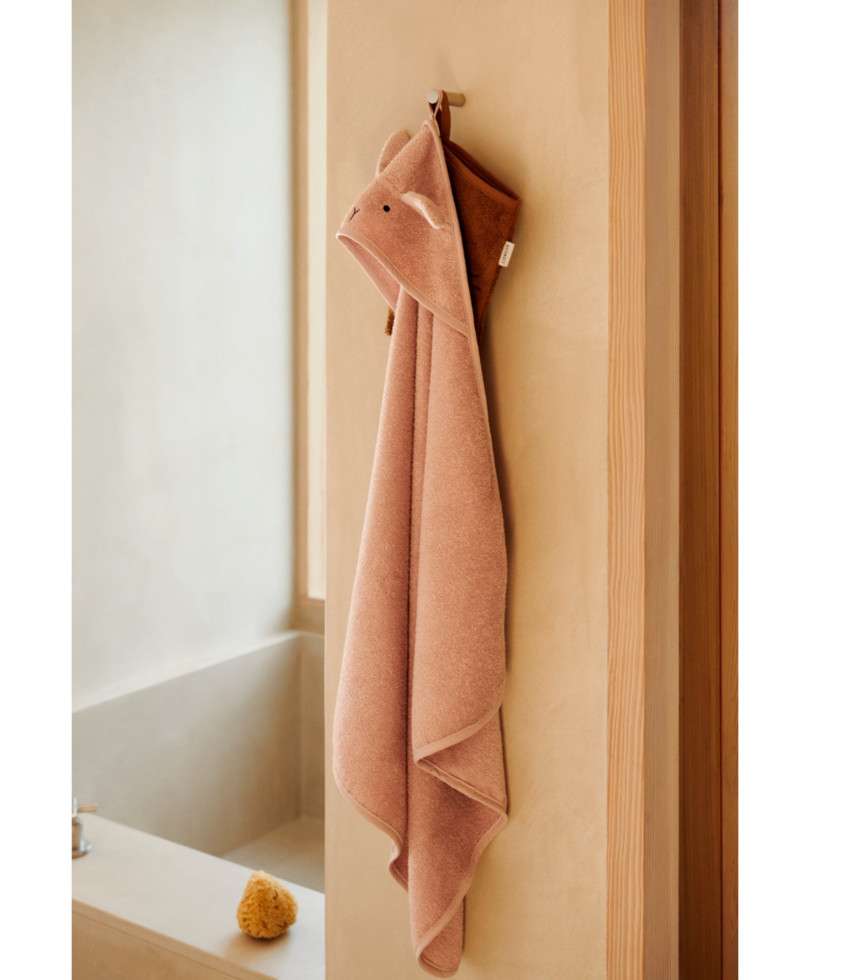 Cape de bain Albert lapin rose