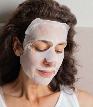 Masque en tissu bio hydratant bleu