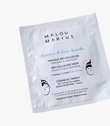 Masque en tissu bio hydratant bleu