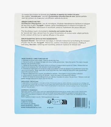 Masque en tissu bio hydratant bleu