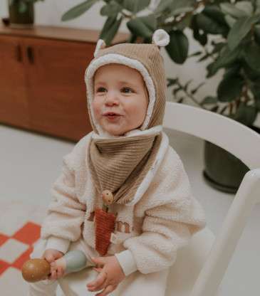 Bonnet velours taupe