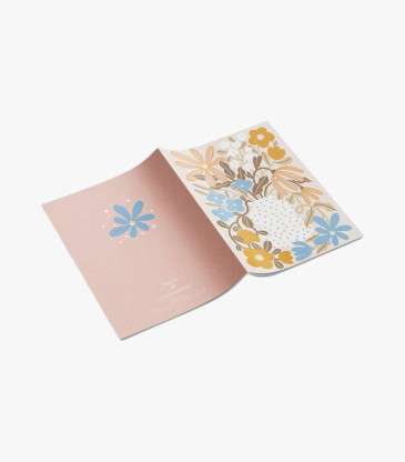 Carnet Myosotis & Capucine motif floral A6