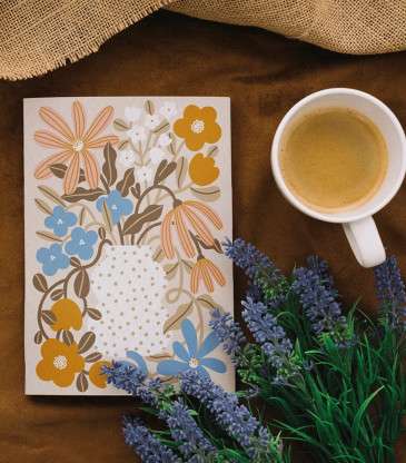 Carnet Myosotis & Capucine motif floral A6