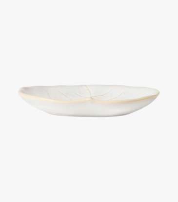 Plat feuille Silvina blanc fenouil
