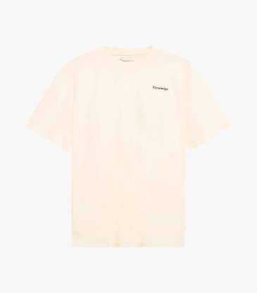 T-shirt back print beige