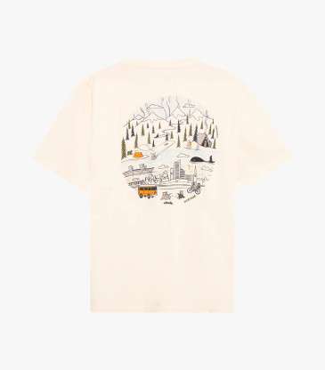 T-shirt back print beige