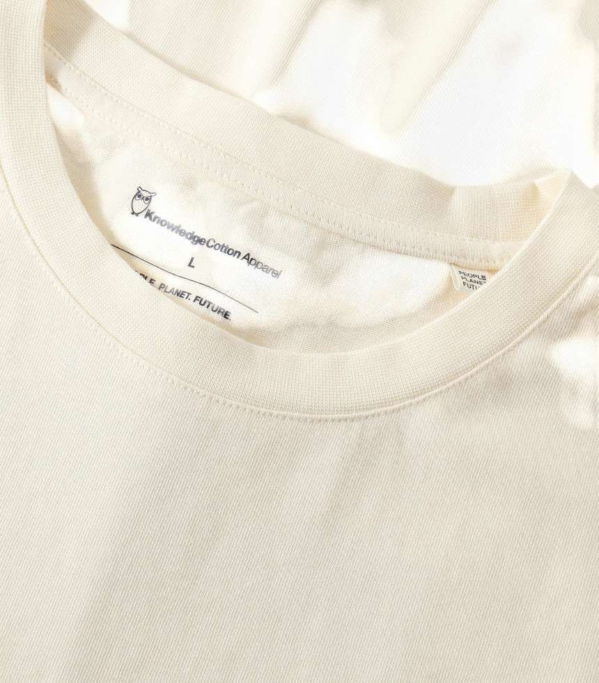 T-shirt back print beige
