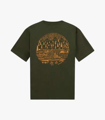 T-shirt Back print kaki