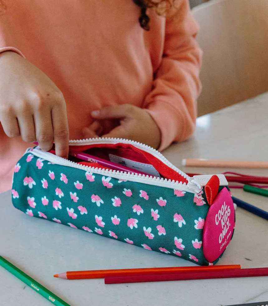 Trousse Garden Joy imprimé fleuri vert