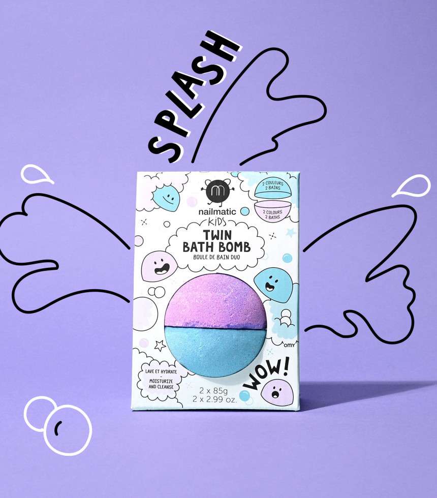 Boule de bain duo bleu et...