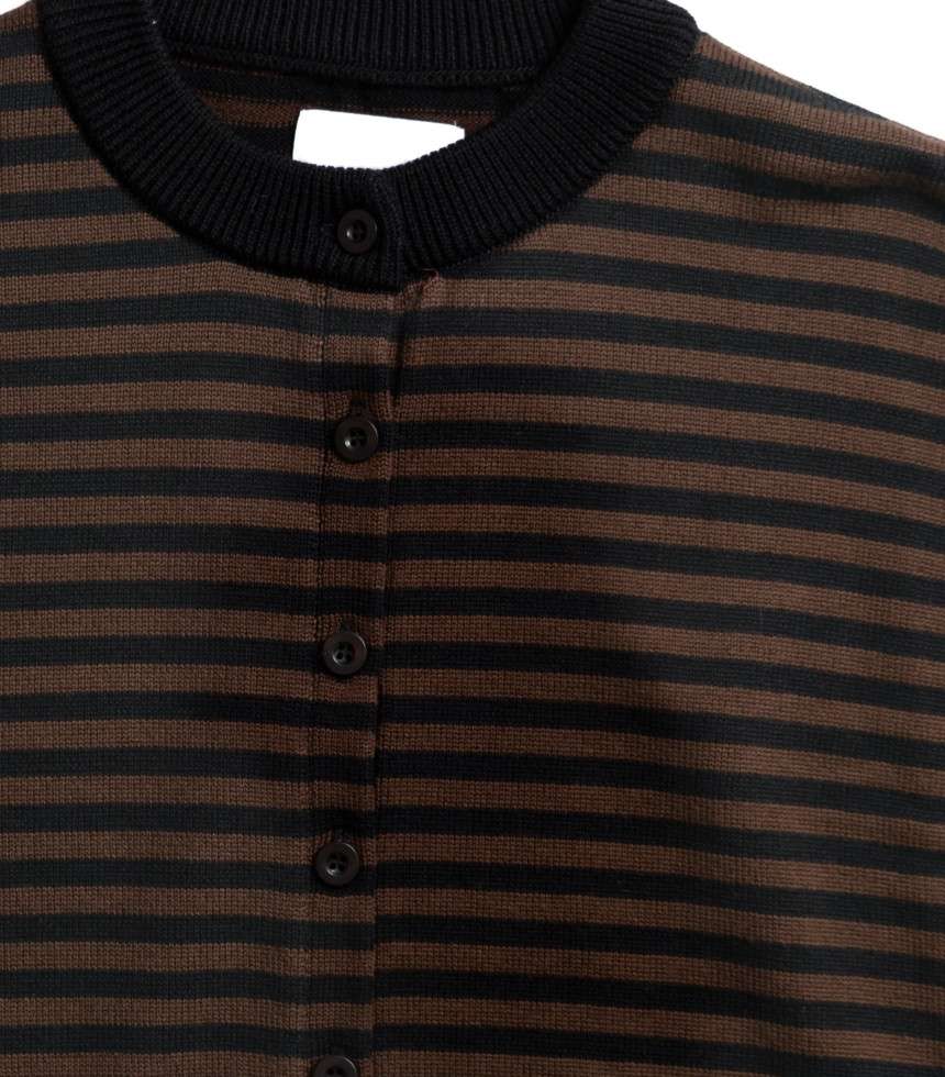 Cardigan Lynn rayures marron et noir