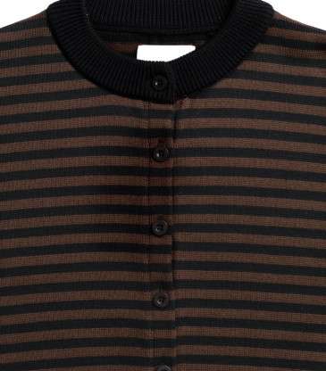 Cardigan Lynn rayures marron et noir