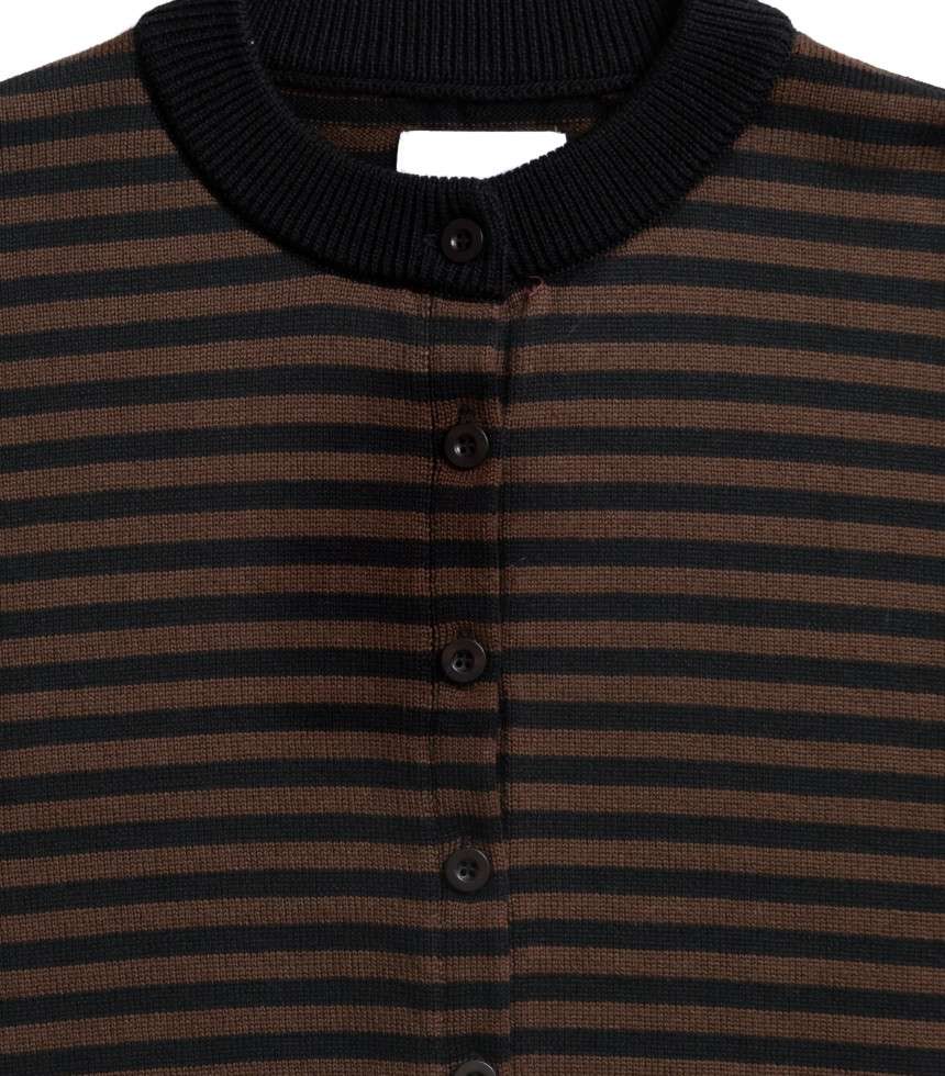 Cardigan Lynn rayures marron et noir