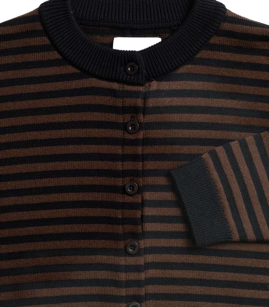 Cardigan Lynn rayures marron et noir