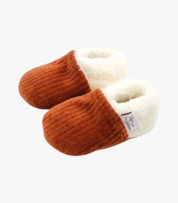 Chaussons velours paprika