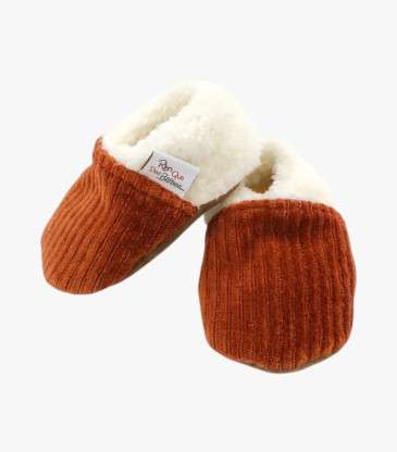 Chaussons velours paprika