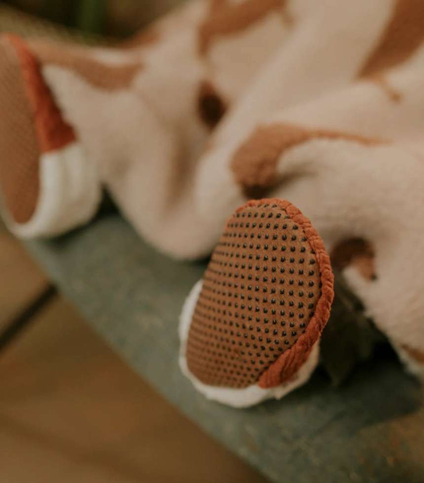 Chaussons velours paprika
