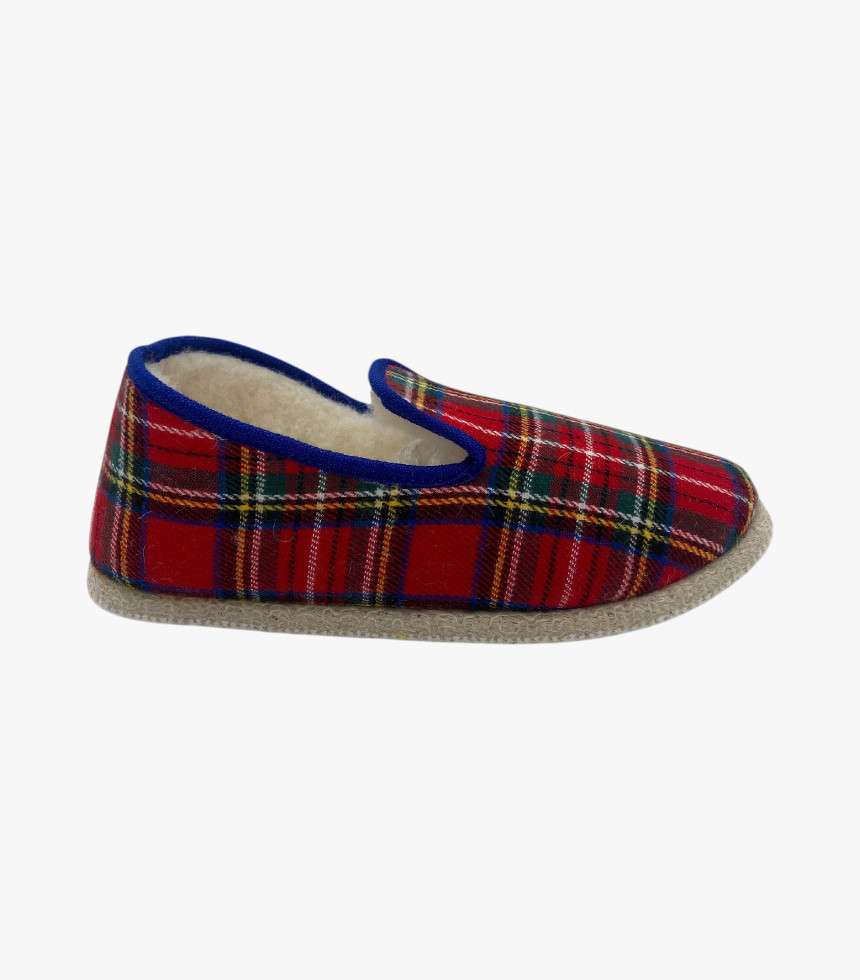 Charentaises Clairoix tartan rouge