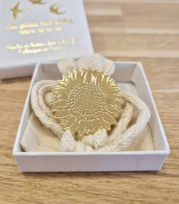 Broche en laiton doré Tournesol