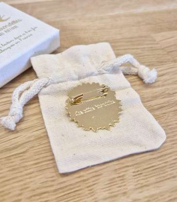 Broche en laiton doré Tournesol