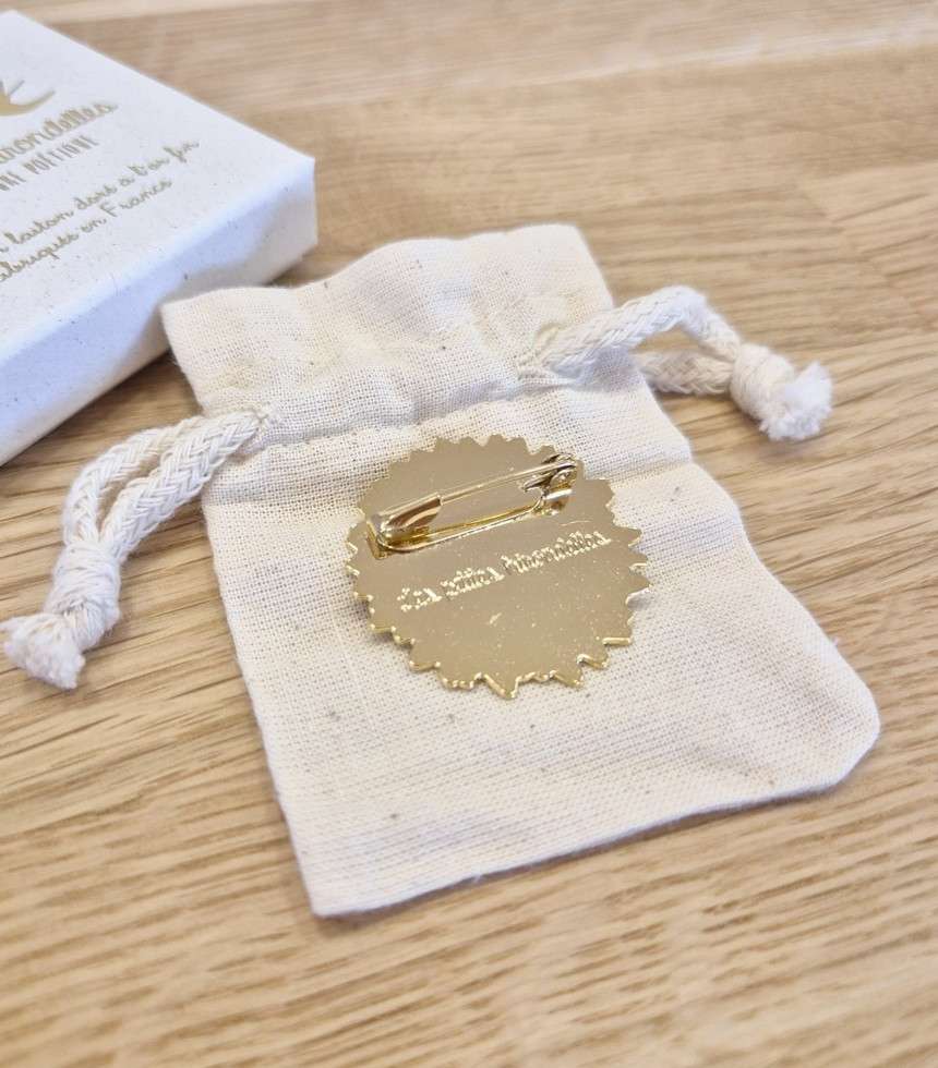 Broche en laiton doré Tournesol