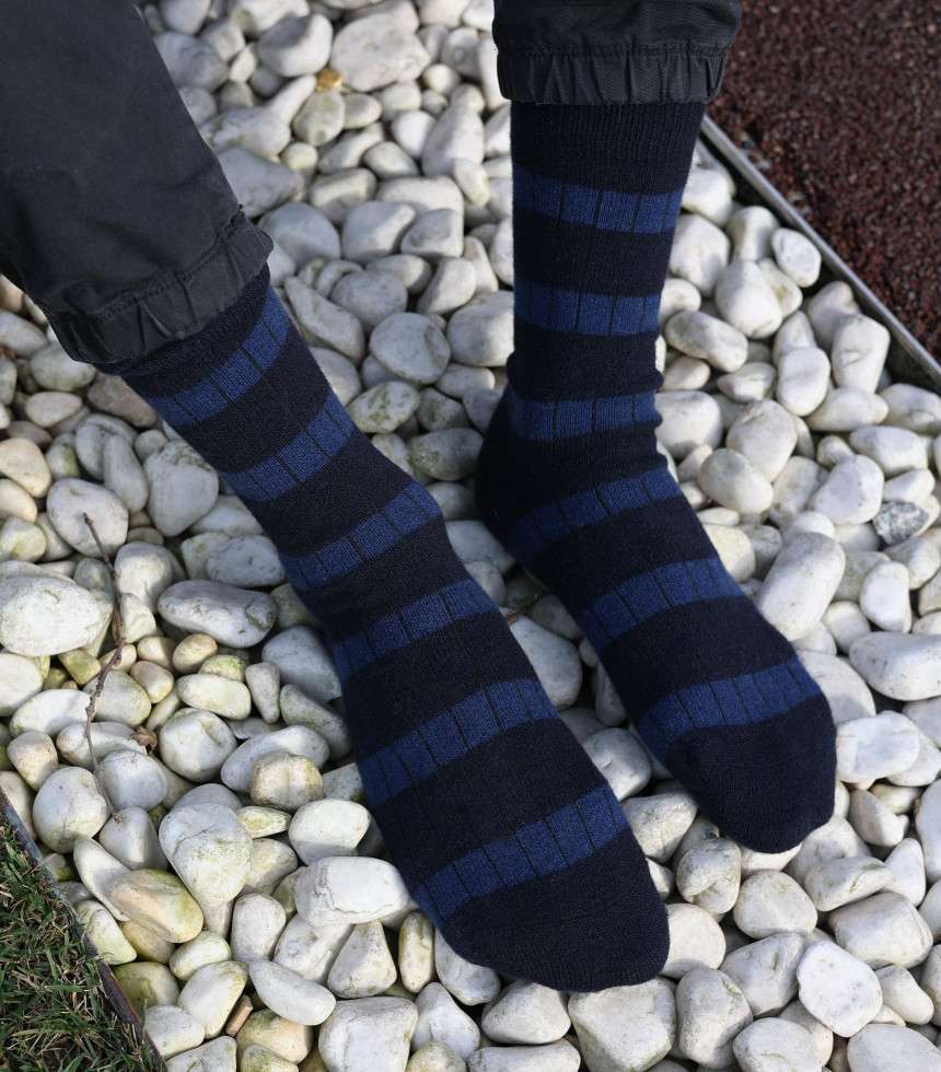Chaussettes rayées bleu...