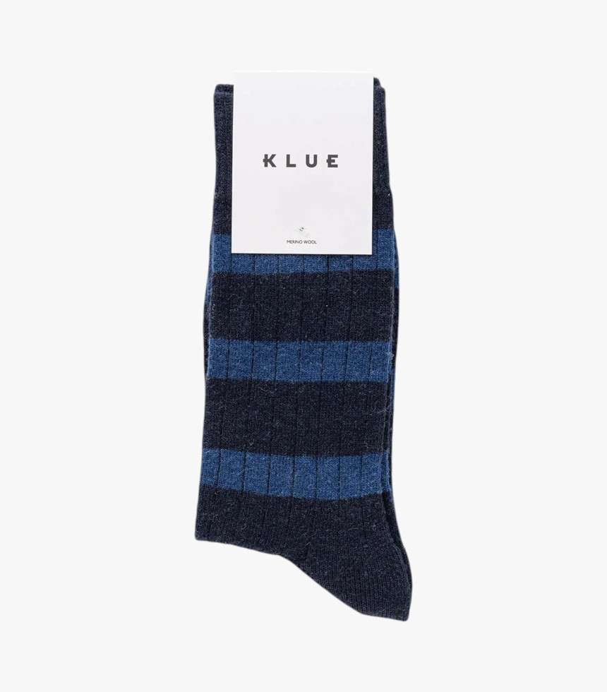 Chaussettes rayées bleu marine et bleu