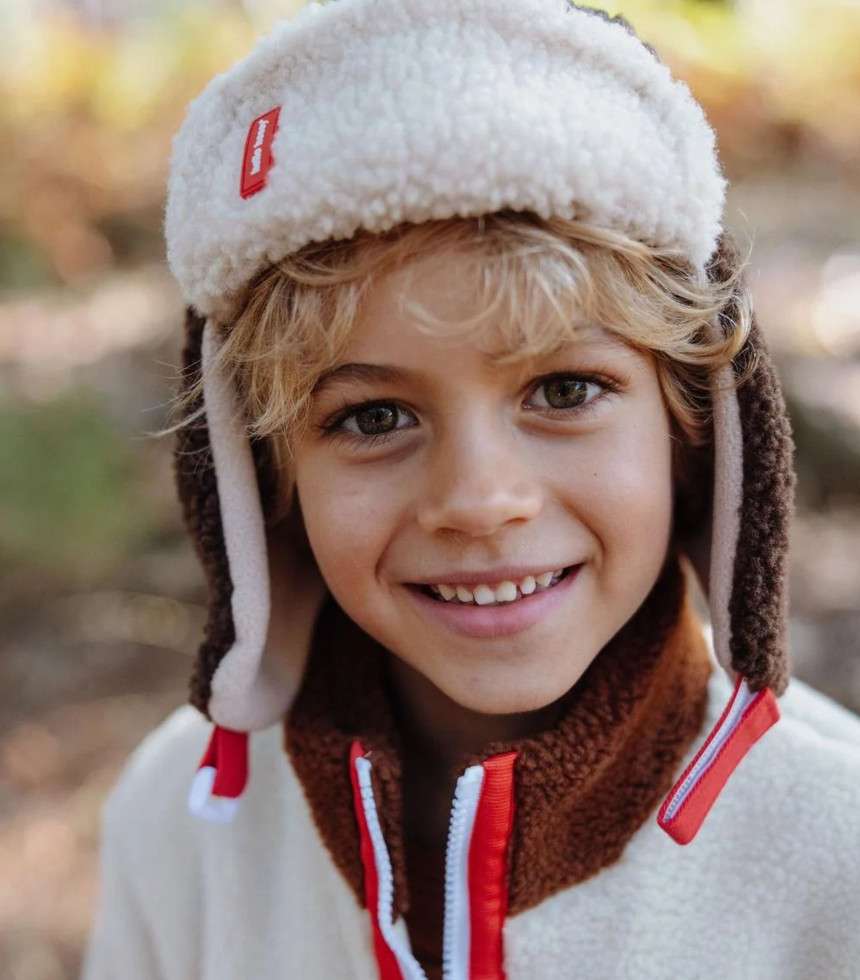 Chapka Cozy Noah bicolore blanc et marron