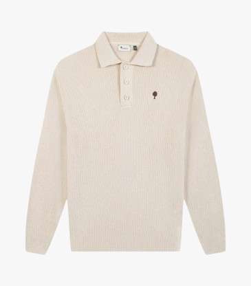 Pull col polo Aulnay écru
