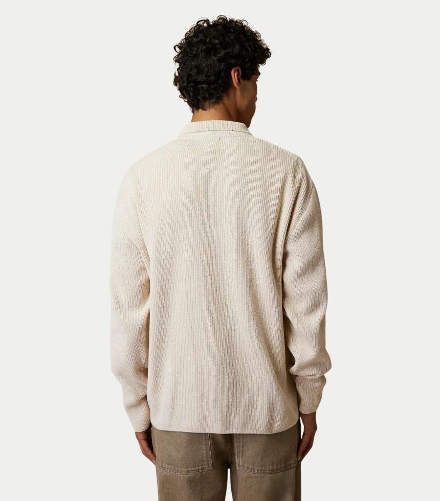 Pull col polo Aulnay écru