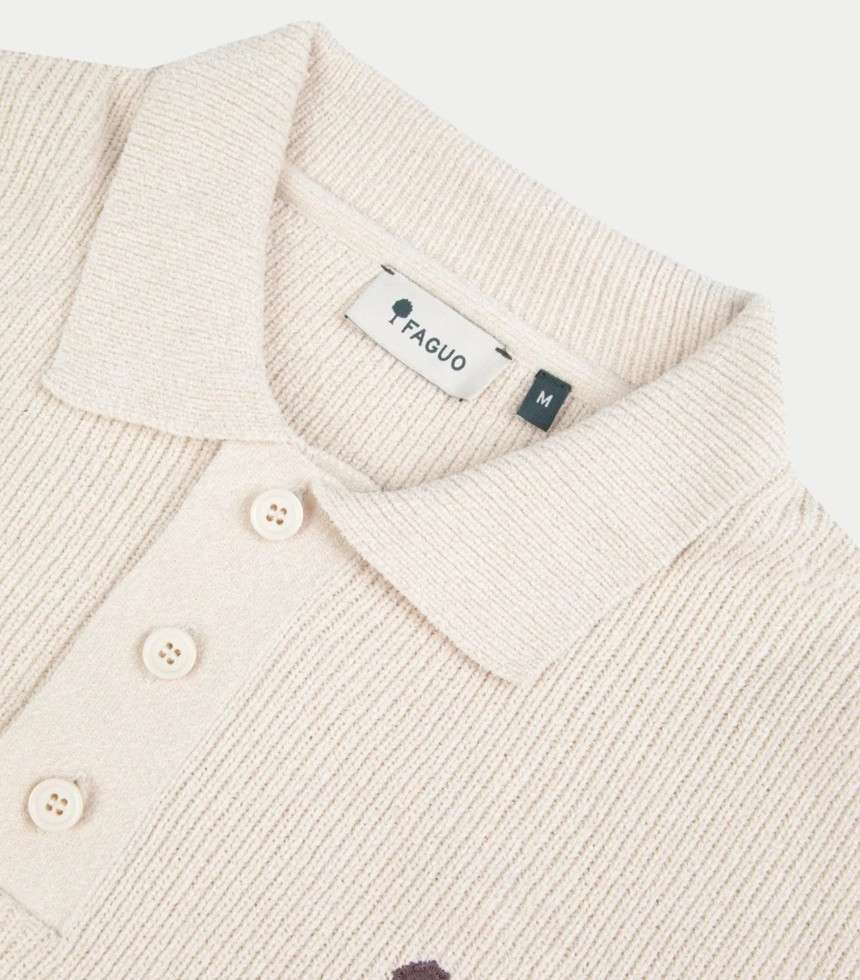 Pull col polo Aulnay écru
