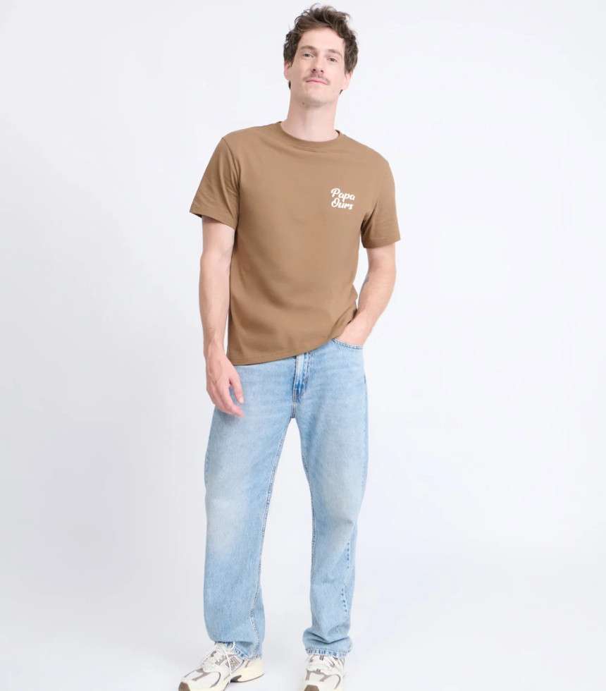 T-shirt Papa ours café