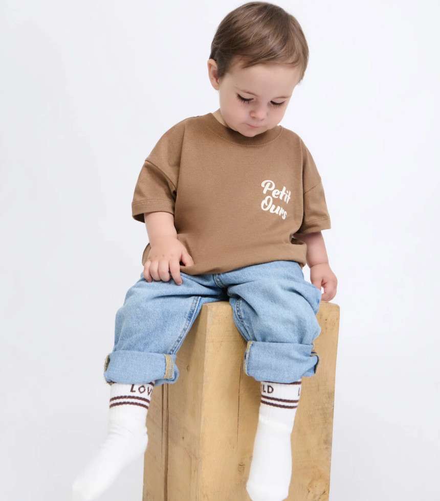 T-shirt Petit ours café
