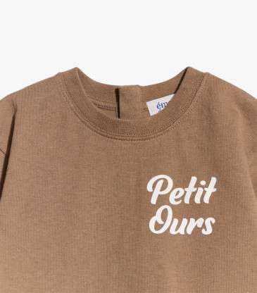 T-shirt Petit ours café